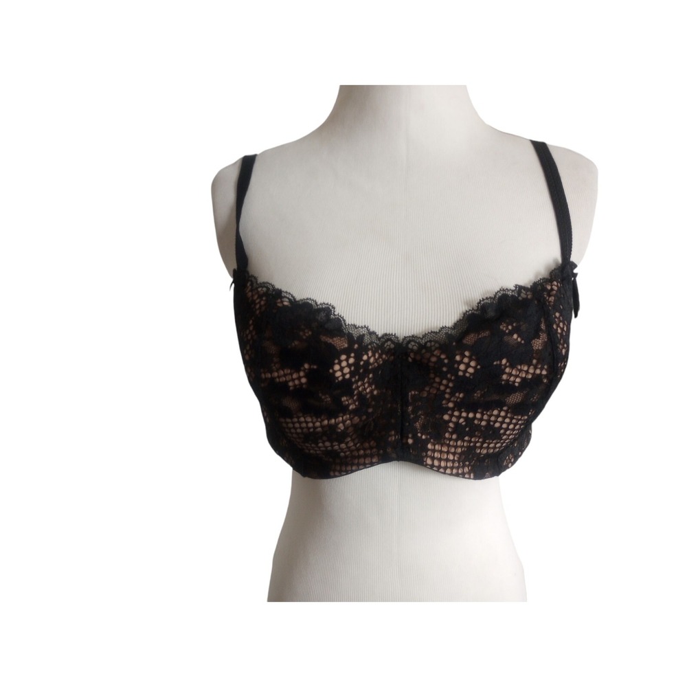Adore Me Black Sexy Lace Lined Lightly Padded Underwire Push-Up Bra  36DDD